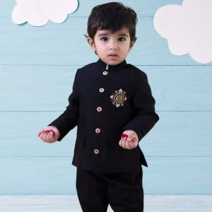 Premium Deep Black Prince Coat