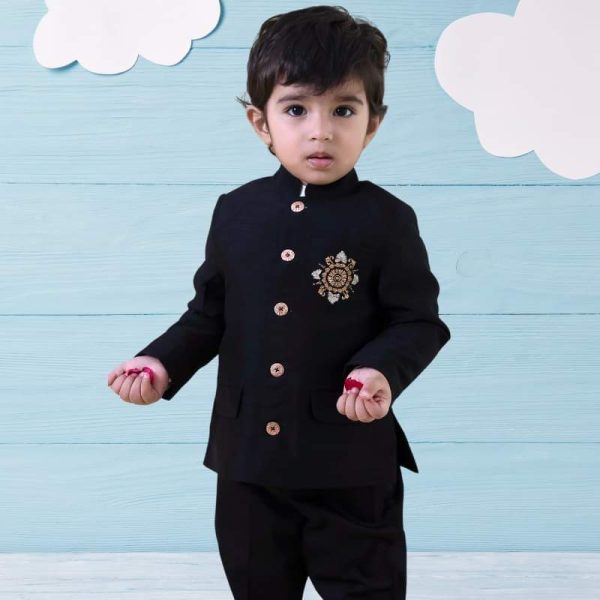Premium Deep Black Prince Coat