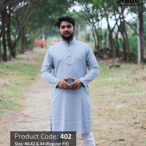 Exclusive Cotton Printed Panjabi Ash 402