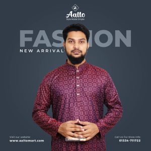 Exclusive Tuilo Digital Printed Panjabi Maroon 201