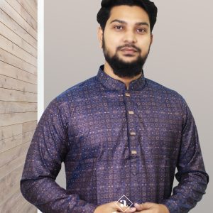Exclusive Tuilo Digital Printed Panjabi Navy Blue 203
