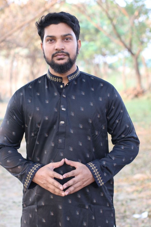 Exclusive Premium Black Printed Panjabi 508