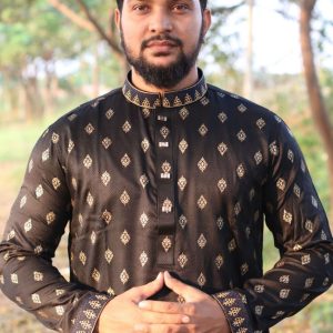 Exclusive Premium Afsan Black Printed Panjabi 501