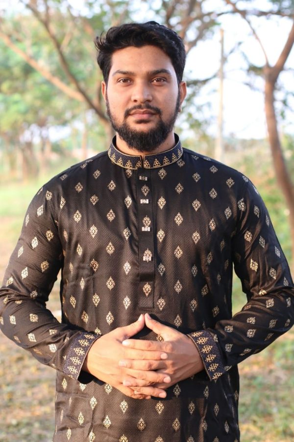 Exclusive Premium Afsan Black Printed Panjabi 501