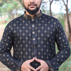 Exclusive Black Afsan Printed Panjabi 503