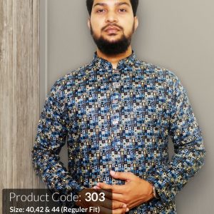 Exclusive Indigo Digital Printed Cotton Panjabi Sea Green 303